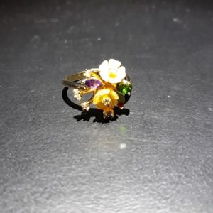 Yellow/White MOP Gemstone Ring a5